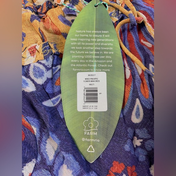 NWT FARM RIO Mixed Pineapple Flowers Maxi Dress - Picture 7 of 7